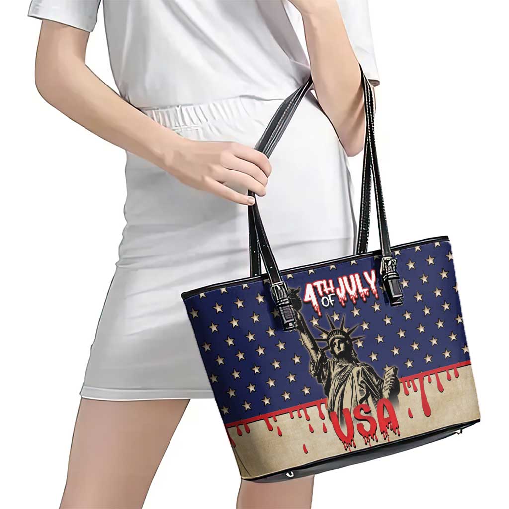 USA 4th Of July Leather Tote Bag We The People - Wonder Print Shop