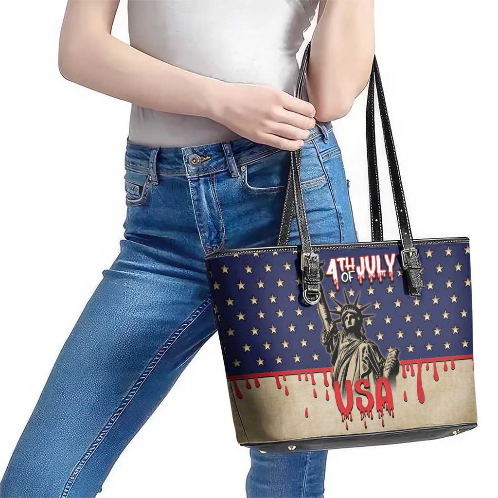 USA 4th Of July Leather Tote Bag We The People - Wonder Print Shop