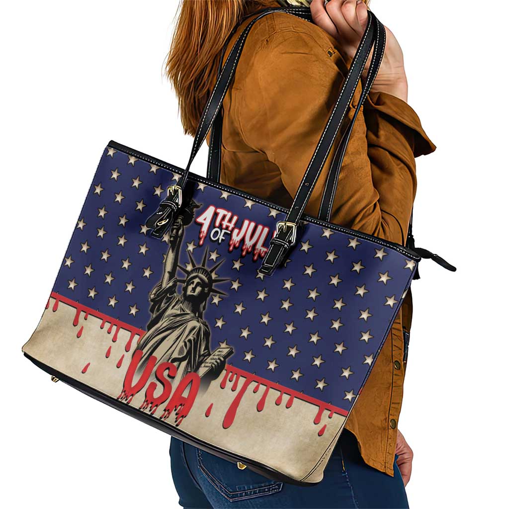 USA 4th Of July Leather Tote Bag We The People - Wonder Print Shop
