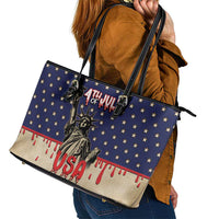 USA 4th Of July Leather Tote Bag We The People - Wonder Print Shop