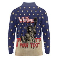 Personalized USA 4th Of July Long Sleeve Polo Shirt We The People - Wonder Print Shop