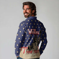 Personalized USA 4th Of July Long Sleeve Polo Shirt We The People - Wonder Print Shop