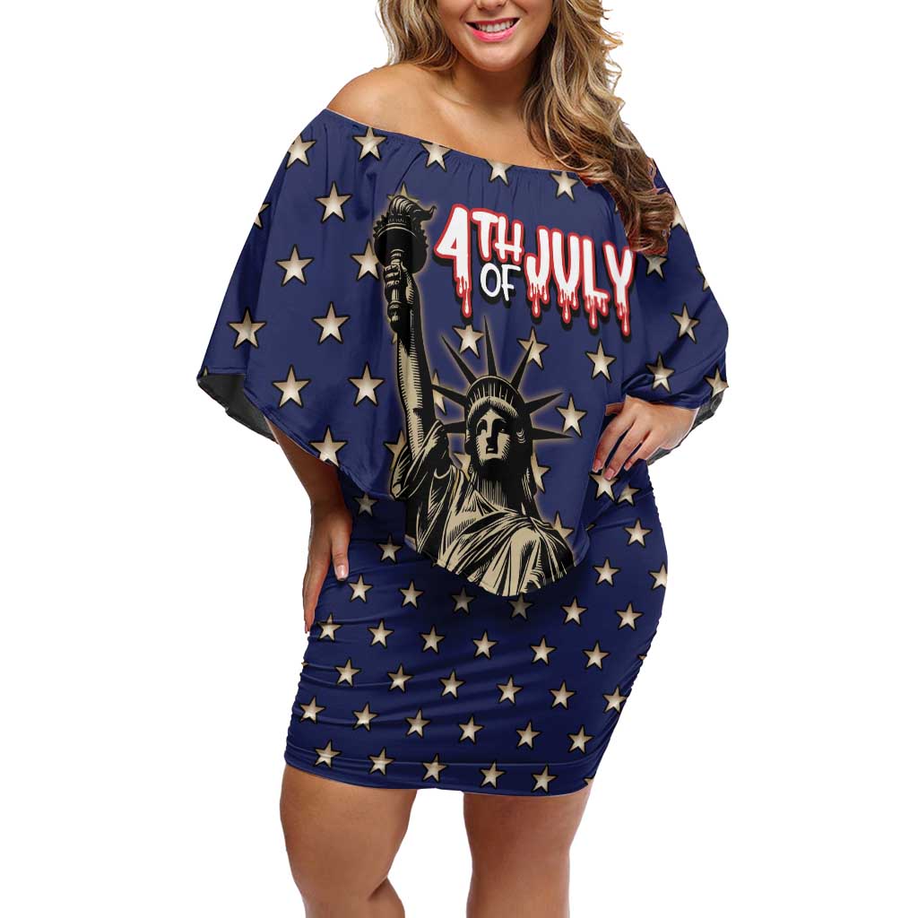 Personalized USA 4th Of July Off Shoulder Short Dress We The People - Wonder Print Shop
