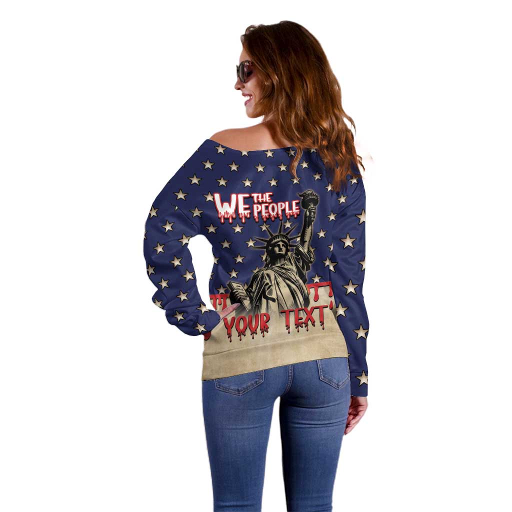 Personalized USA 4th Of July Off Shoulder Sweater We The People - Wonder Print Shop