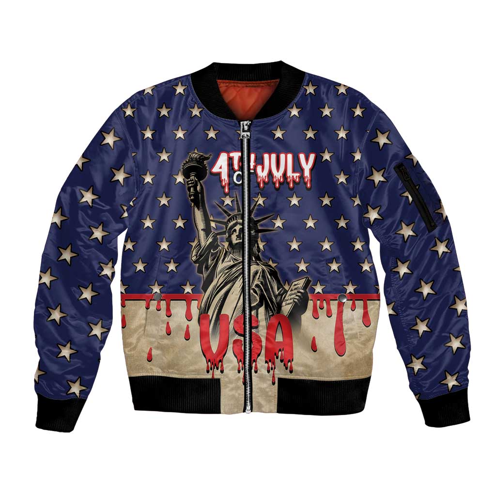 Personalized USA 4th Of July Sleeve Zip Bomber Jacket We The People - Wonder Print Shop