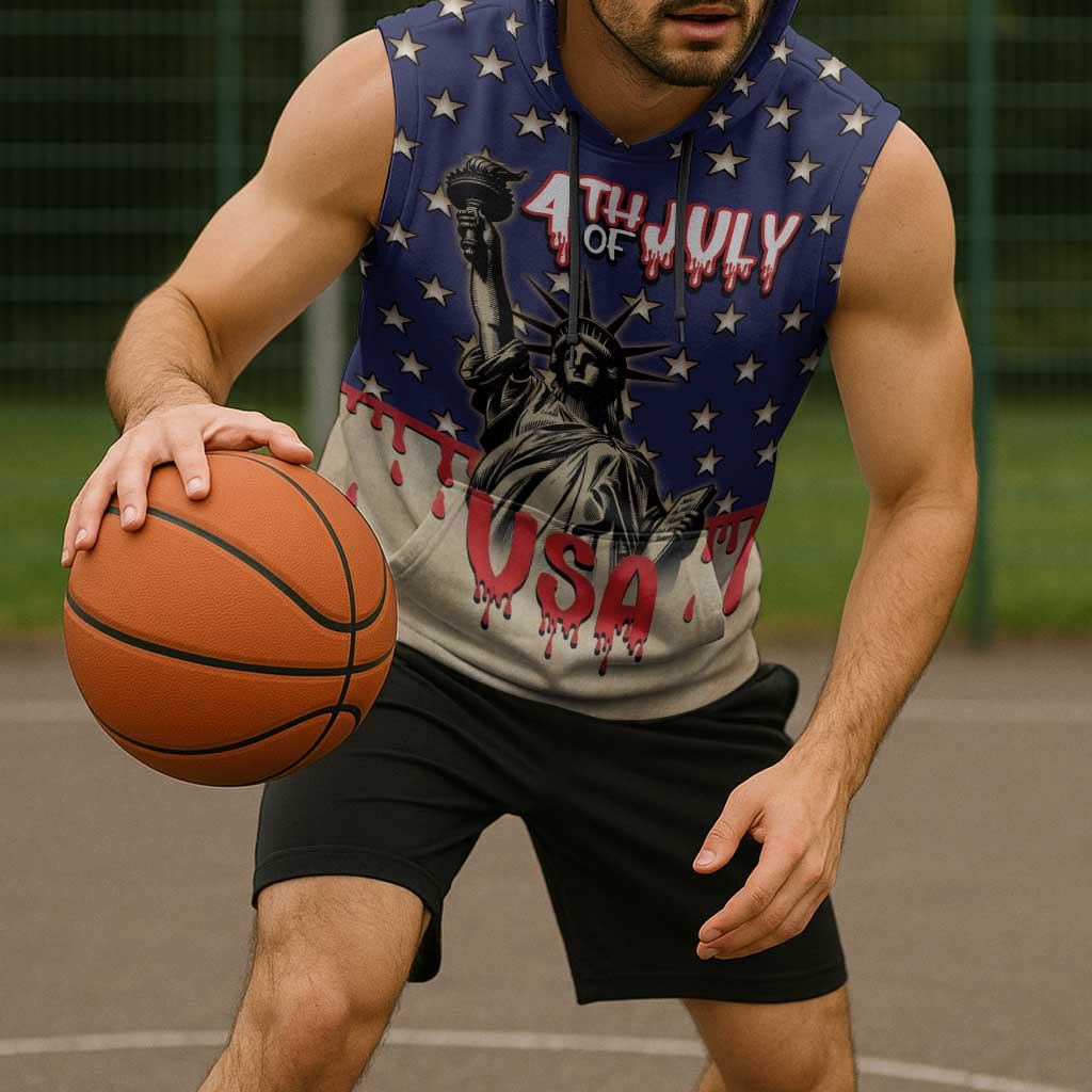 Personalized USA 4th Of July Sleeveless Hoodie We The People - Wonder Print Shop