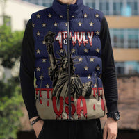 Personalized USA 4th Of July Sleeveless Puffer Jacket We The People - Wonder Print Shop