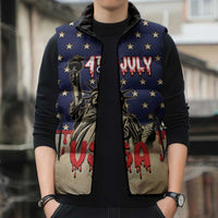 Personalized USA 4th Of July Sleeveless Puffer Jacket We The People - Wonder Print Shop