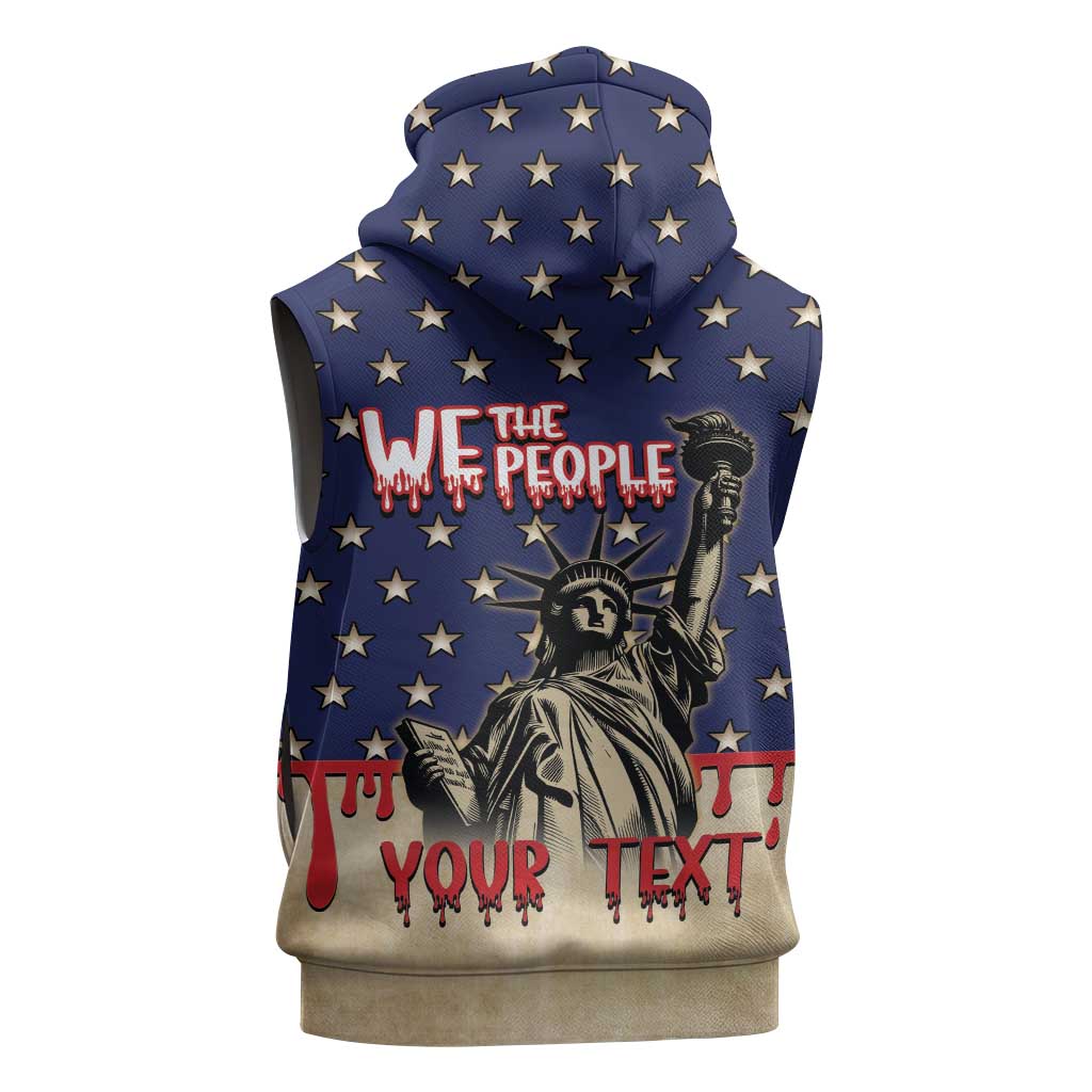 Personalized USA 4th Of July Sleeveless Zip Hoodie We The People - Wonder Print Shop