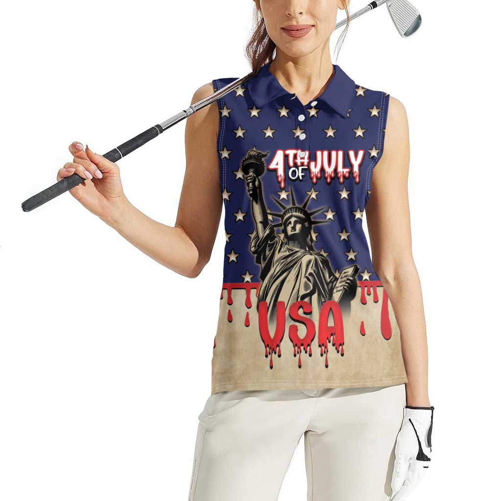 Personalized USA 4th Of July Women Sleeveless Polo Shirt We The People - Wonder Print Shop