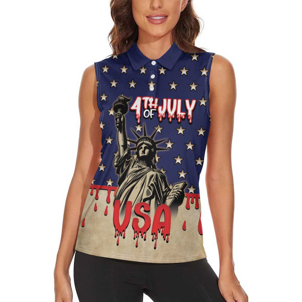 Personalized USA 4th Of July Women Sleeveless Polo Shirt We The People - Wonder Print Shop