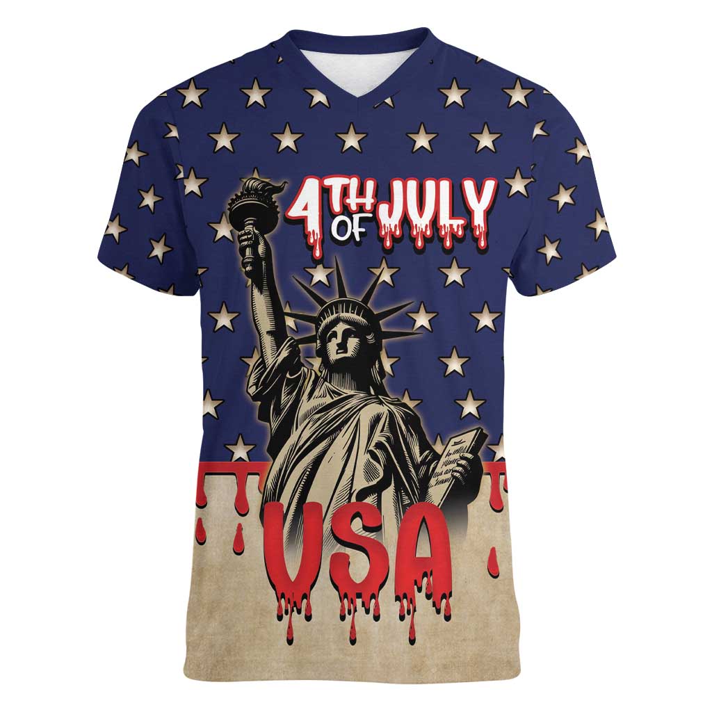 Personalized USA 4th Of July Women V-Neck T-Shirt We The People - Wonder Print Shop