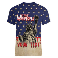 Personalized USA 4th Of July Women V-Neck T-Shirt We The People - Wonder Print Shop