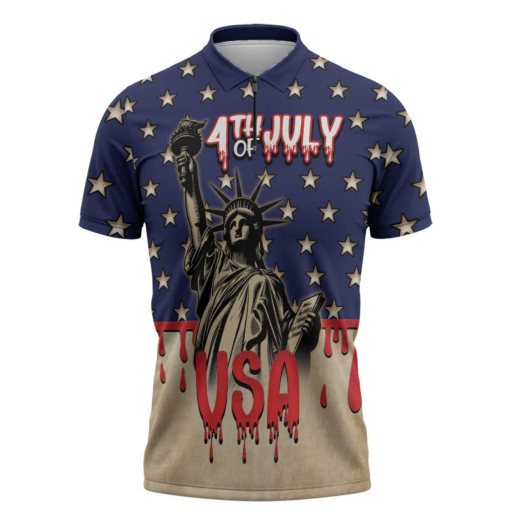 Personalized USA 4th Of July Zipper Polo Shirt We The People - Wonder Print Shop