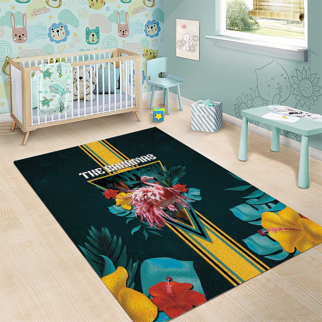 The Bahamas Area Rug The Flamingo Tropical Flowers - Wonder Print Shop