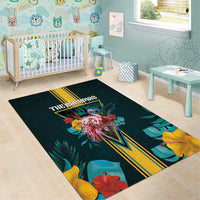 The Bahamas Area Rug The Flamingo Tropical Flowers - Wonder Print Shop