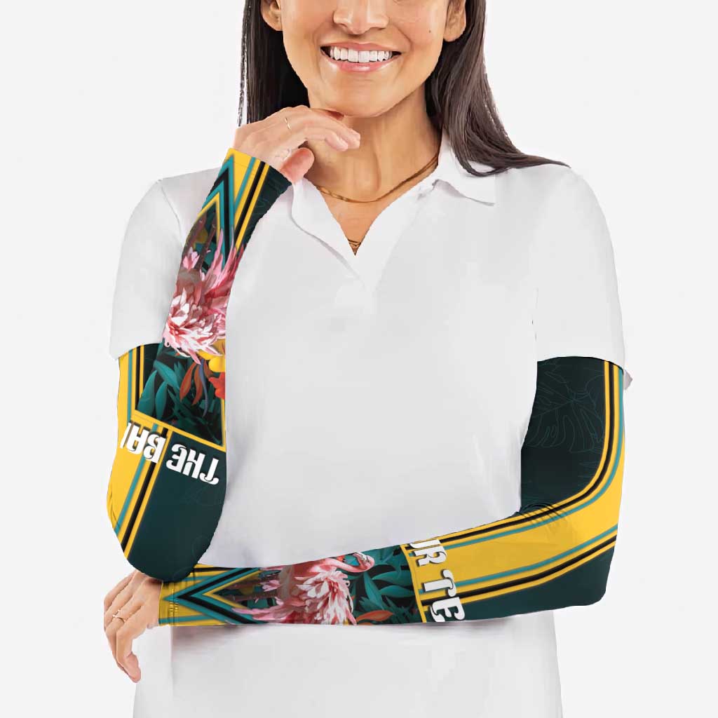 Personalized The Bahamas Arm Sleeves The Flamingo Tropical Flowers - Wonder Print Shop