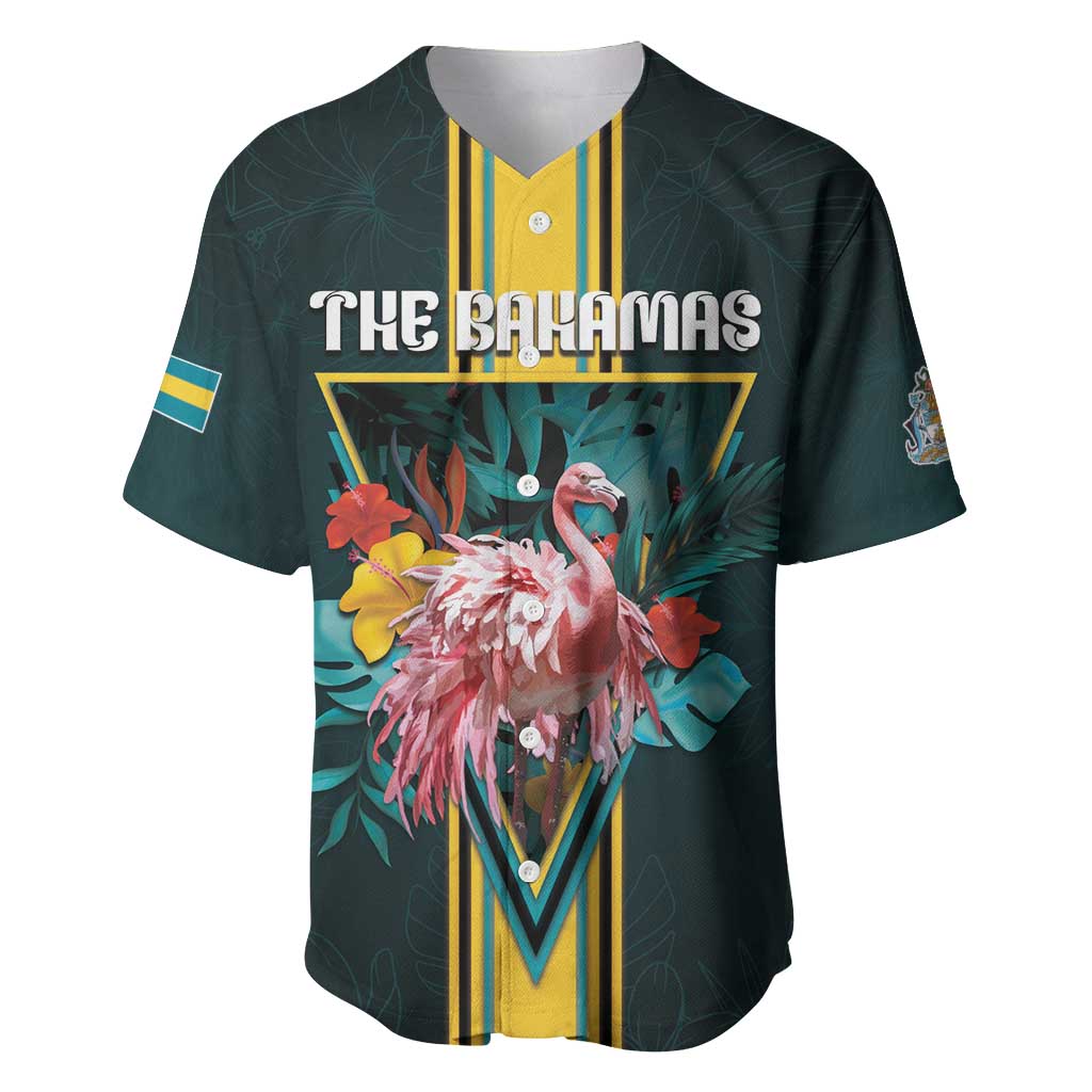 Personalized The Bahamas Baseball Jersey The Flamingo Tropical Flowers - Wonder Print Shop