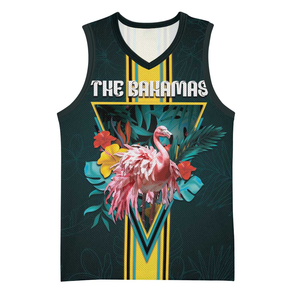 Personalized The Bahamas Basketball Jersey The Flamingo Tropical Flowers - Wonder Print Shop