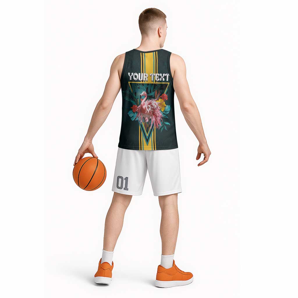 Personalized The Bahamas Basketball Jersey The Flamingo Tropical Flowers - Wonder Print Shop