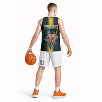Personalized The Bahamas Basketball Jersey The Flamingo Tropical Flowers - Wonder Print Shop