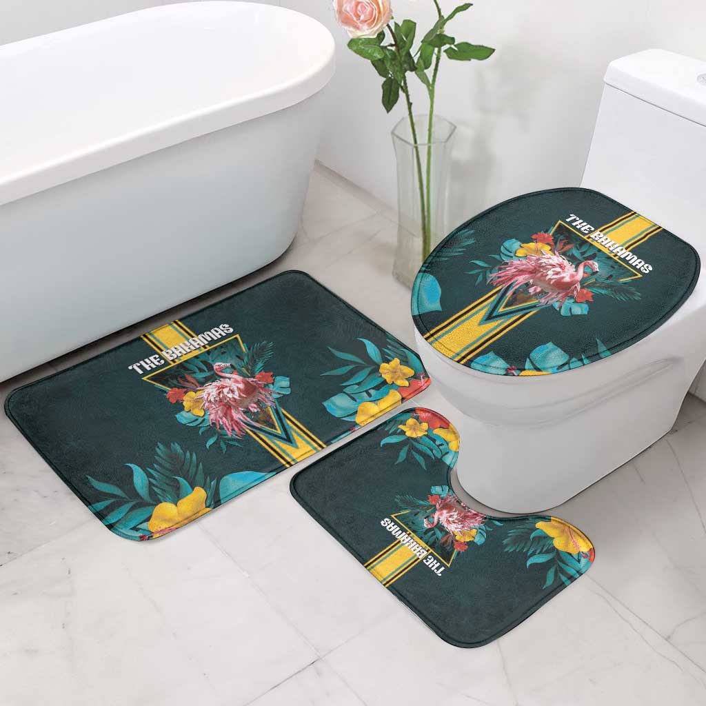 The Bahamas Bathroom Set The Flamingo Tropical Flowers - Wonder Print Shop