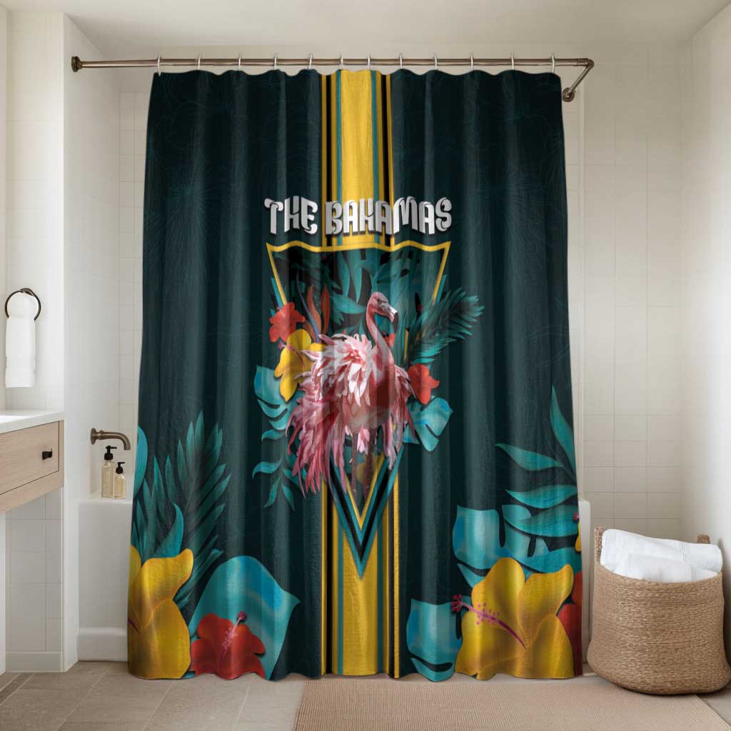 The Bahamas Bathroom Set The Flamingo Tropical Flowers - Wonder Print Shop