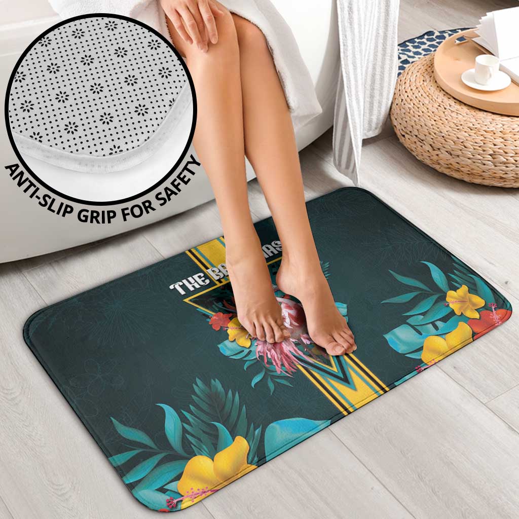 The Bahamas Bathroom Set The Flamingo Tropical Flowers - Wonder Print Shop