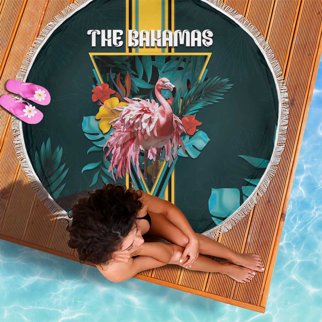 The Bahamas Beach Blanket The Flamingo Tropical Flowers - Wonder Print Shop