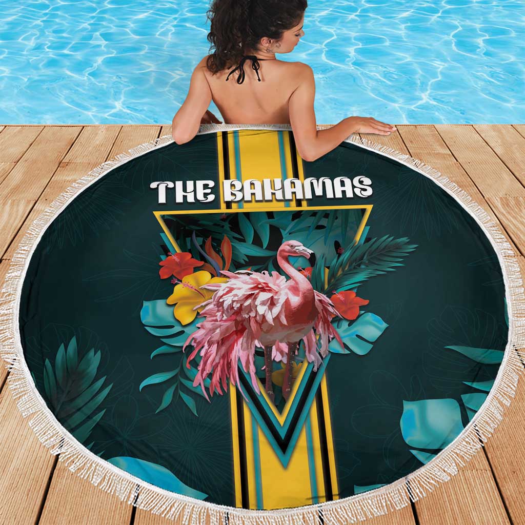 The Bahamas Beach Blanket The Flamingo Tropical Flowers - Wonder Print Shop