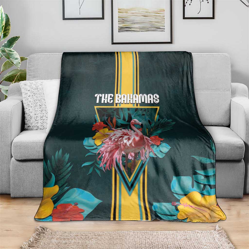 The Bahamas Blanket The Flamingo Tropical Flowers - Wonder Print Shop