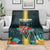 The Bahamas Blanket The Flamingo Tropical Flowers - Wonder Print Shop