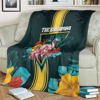 The Bahamas Blanket The Flamingo Tropical Flowers - Wonder Print Shop