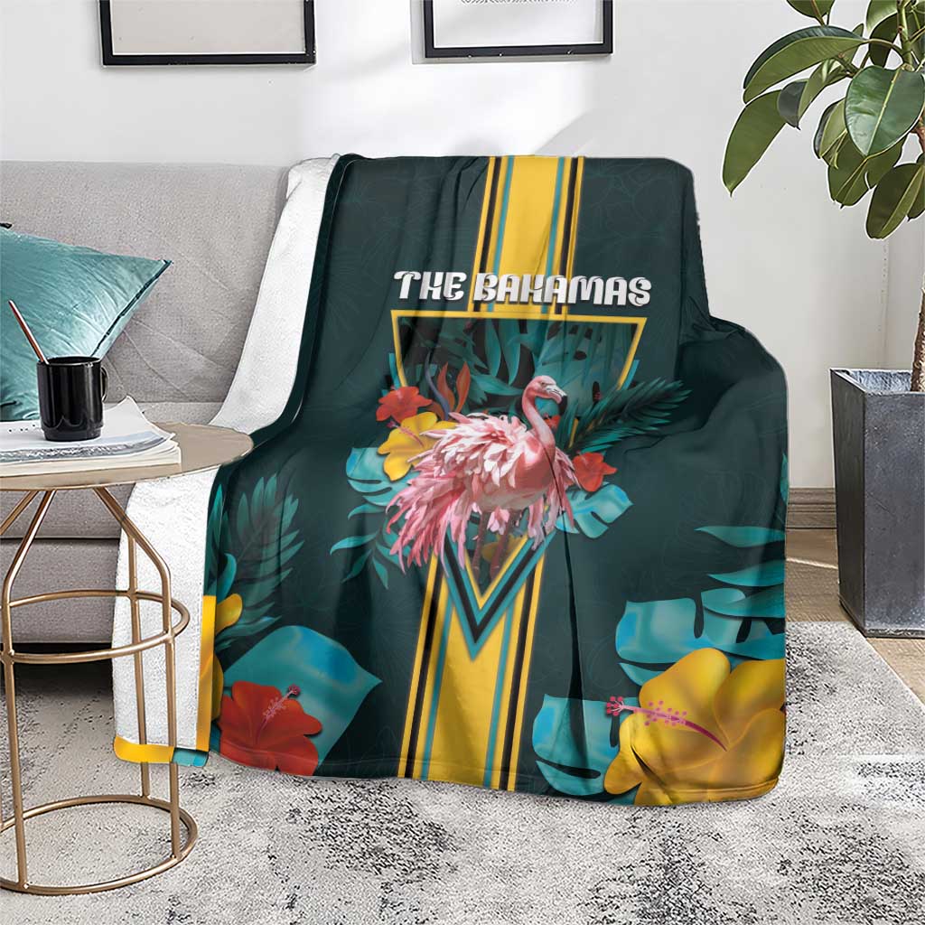 The Bahamas Blanket The Flamingo Tropical Flowers - Wonder Print Shop