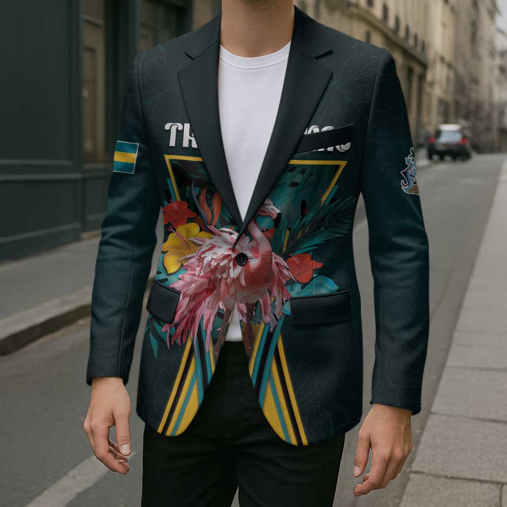 Personalized The Bahamas Blazer The Flamingo Tropical Flowers - Wonder Print Shop