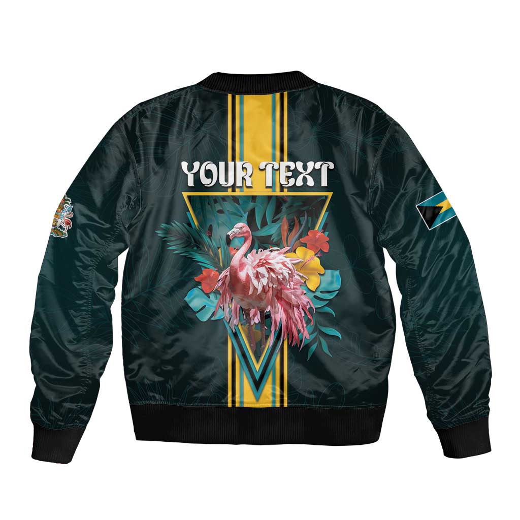 Personalized The Bahamas Bomber Jacket The Flamingo Tropical Flowers - Wonder Print Shop