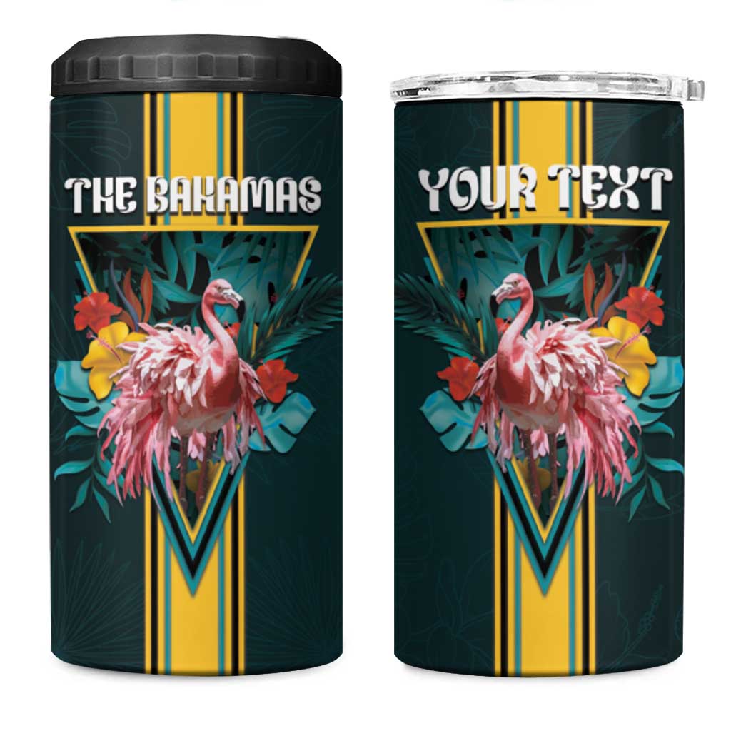 Personalized The Bahamas 4 in 1 Can Cooler Tumbler The Flamingo Tropical Flowers - Wonder Print Shop