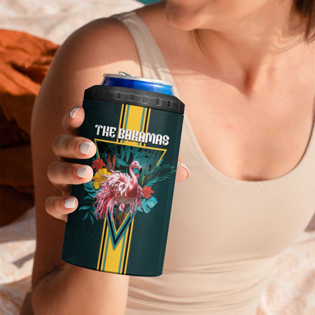 Personalized The Bahamas 4 in 1 Can Cooler Tumbler The Flamingo Tropical Flowers - Wonder Print Shop