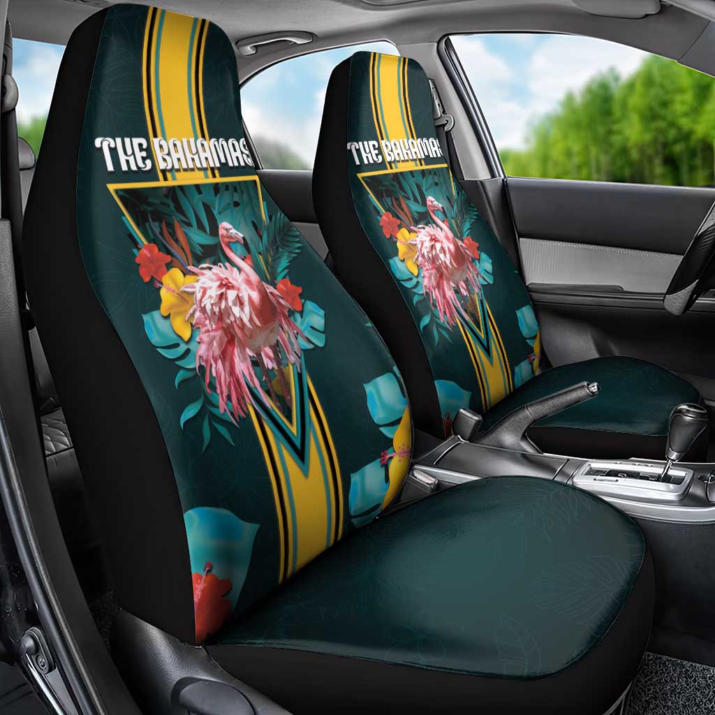 The Bahamas Car Seat Cover The Flamingo Tropical Flowers - Wonder Print Shop