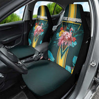 The Bahamas Car Seat Cover The Flamingo Tropical Flowers - Wonder Print Shop