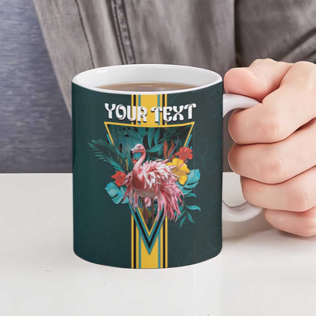 The Bahamas Ceramic Mug The Flamingo Tropical Flowers - Wonder Print Shop