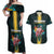 Personalized The Bahamas Couples Matching Off Shoulder Maxi Dress and Hawaiian Shirt The Flamingo Tropical Flowers - Wonder Print Shop