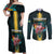 Personalized The Bahamas Couples Matching Off Shoulder Maxi Dress and Long Sleeve Button Shirt The Flamingo Tropical Flowers - Wonder Print Shop