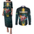 Personalized The Bahamas Couples Matching Puletasi and Long Sleeve Button Shirt The Flamingo Tropical Flowers - Wonder Print Shop