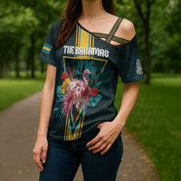 Personalized The Bahamas Cross Shoulder Shirt The Flamingo Tropical Flowers - Wonder Print Shop