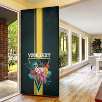 Personalized The Bahamas Door Cover The Flamingo Tropical Flowers - Wonder Print Shop