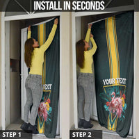 Personalized The Bahamas Door Cover The Flamingo Tropical Flowers - Wonder Print Shop