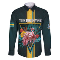 Personalized The Bahamas Family Matching Off The Shoulder Long Sleeve Dress and Hawaiian Shirt The Flamingo Tropical Flowers - Wonder Print Shop
