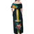 Personalized The Bahamas Family Matching Off Shoulder Maxi Dress and Hawaiian Shirt The Flamingo Tropical Flowers - Wonder Print Shop