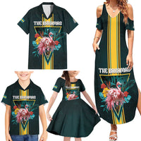 Personalized The Bahamas Family Matching Summer Maxi Dress and Hawaiian Shirt The Flamingo Tropical Flowers - Wonder Print Shop